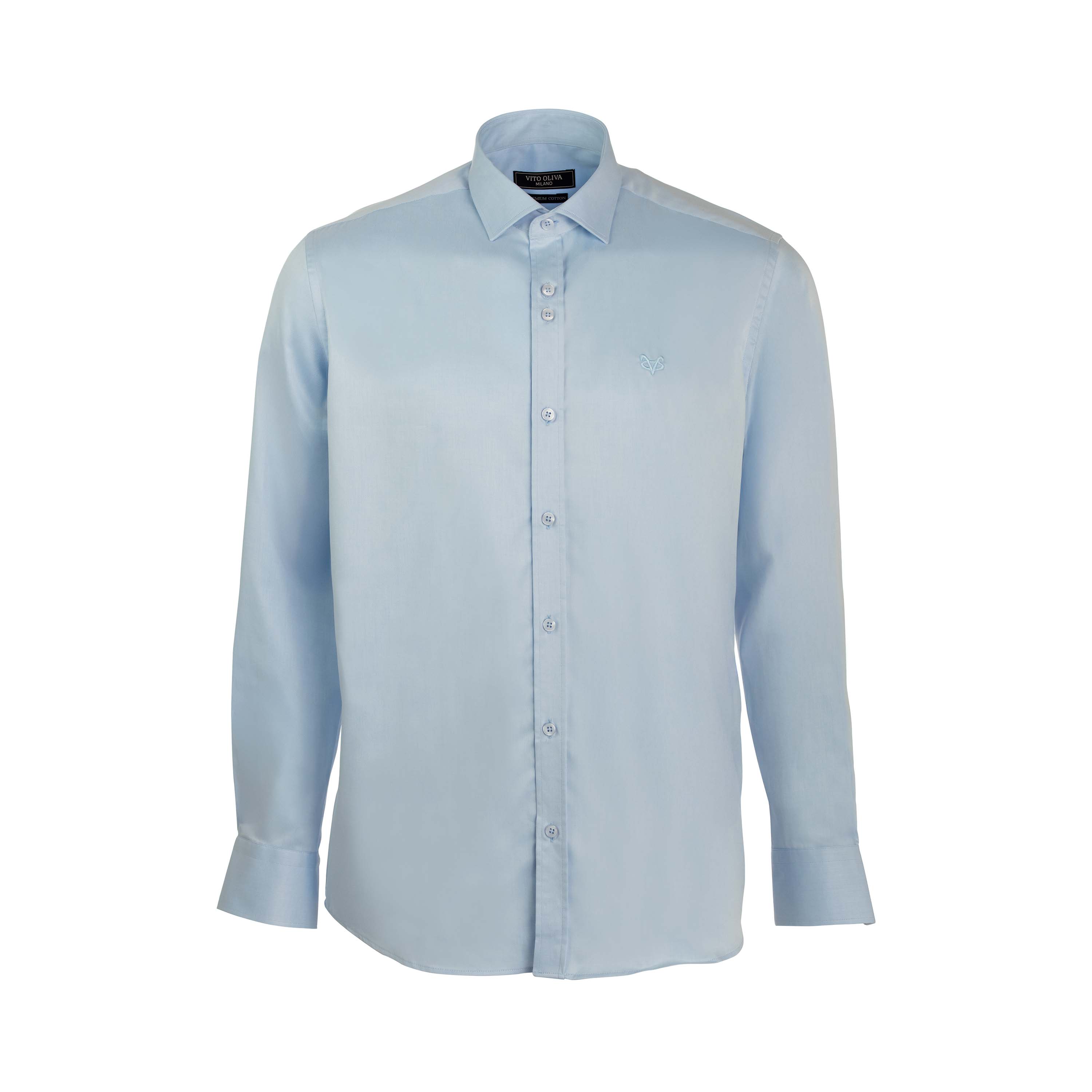 Vito Oliva Classic Long Sleeve Shirt - Sky Blue - Escape Menswear