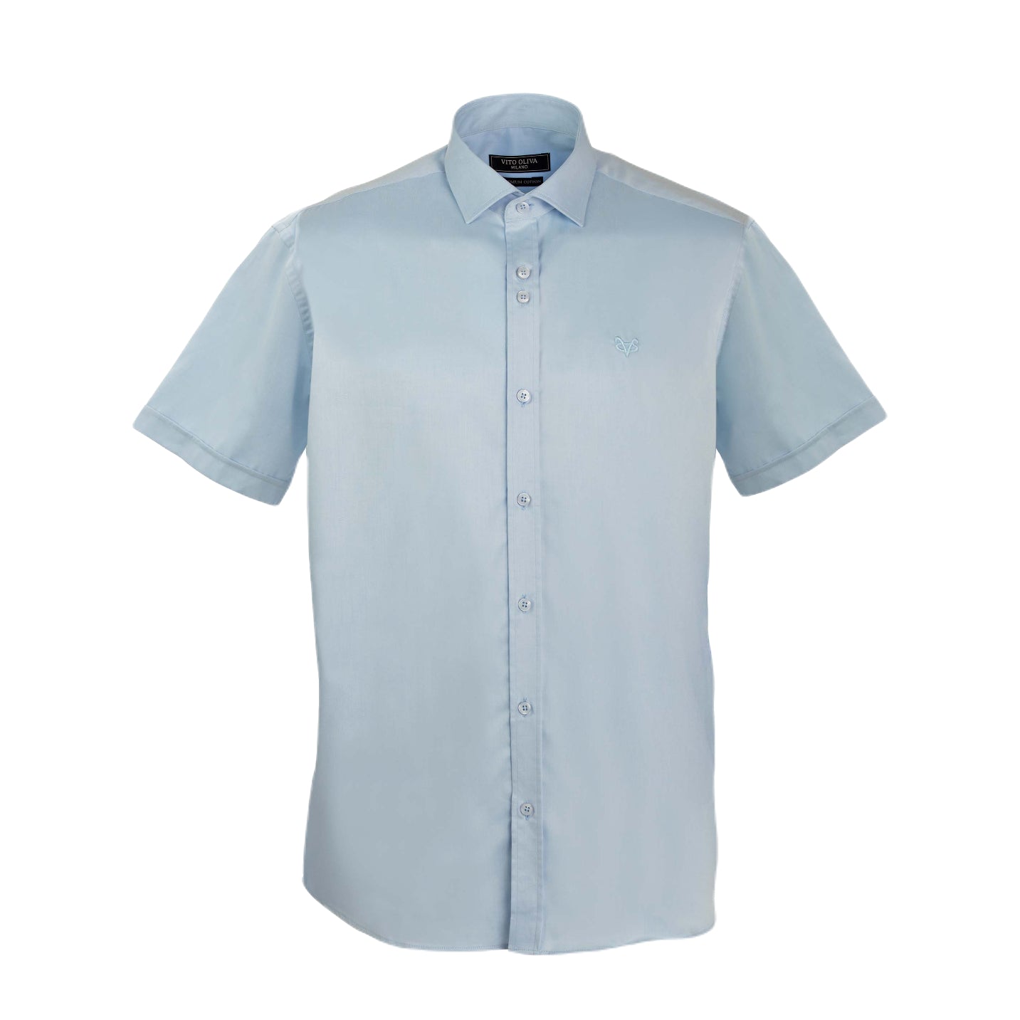 Vito Oliva Classic Short Sleeve Shirt - Sky Blue - Escape Menswear