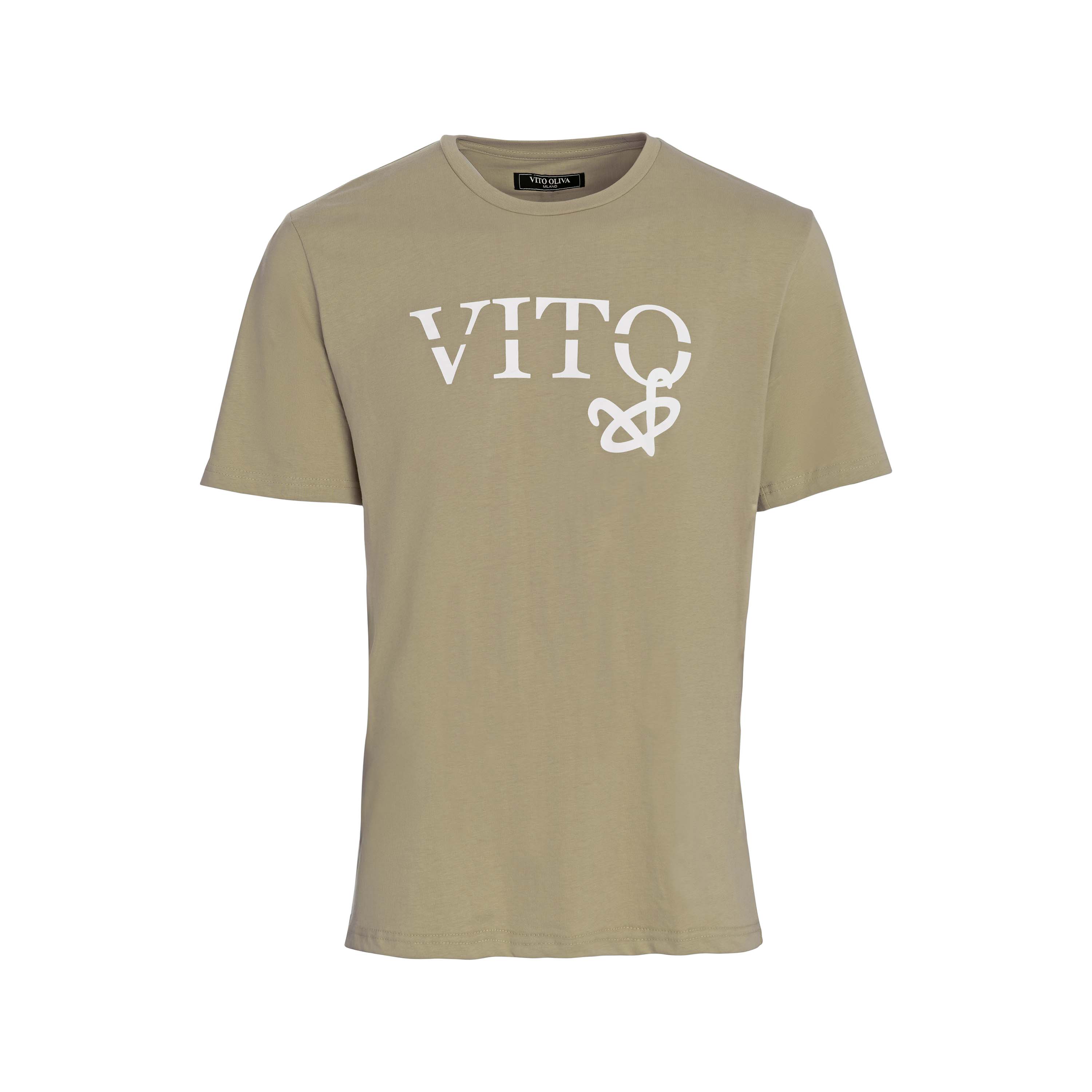 Vito Oliva Hanging Logo Extra Slim T-Shirt - 006 Brown - Escape Menswear