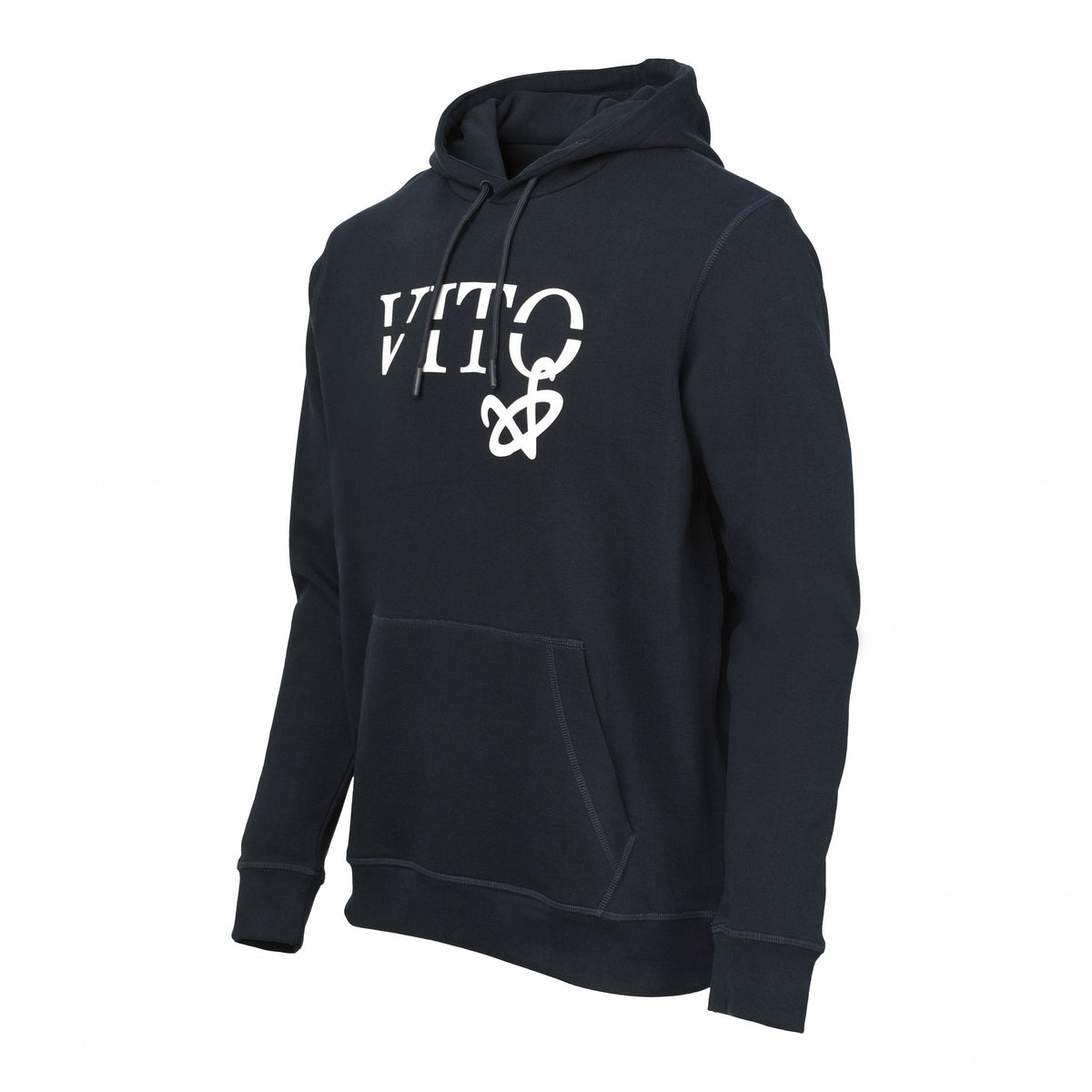 Vito Oliva Hanging Logo Hoodie - Navy - Escape Menswear
