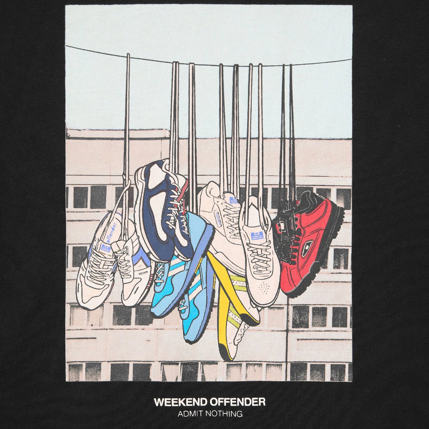 Weekend Offender Battle Lines T-Shirt - Black - Escape Menswear