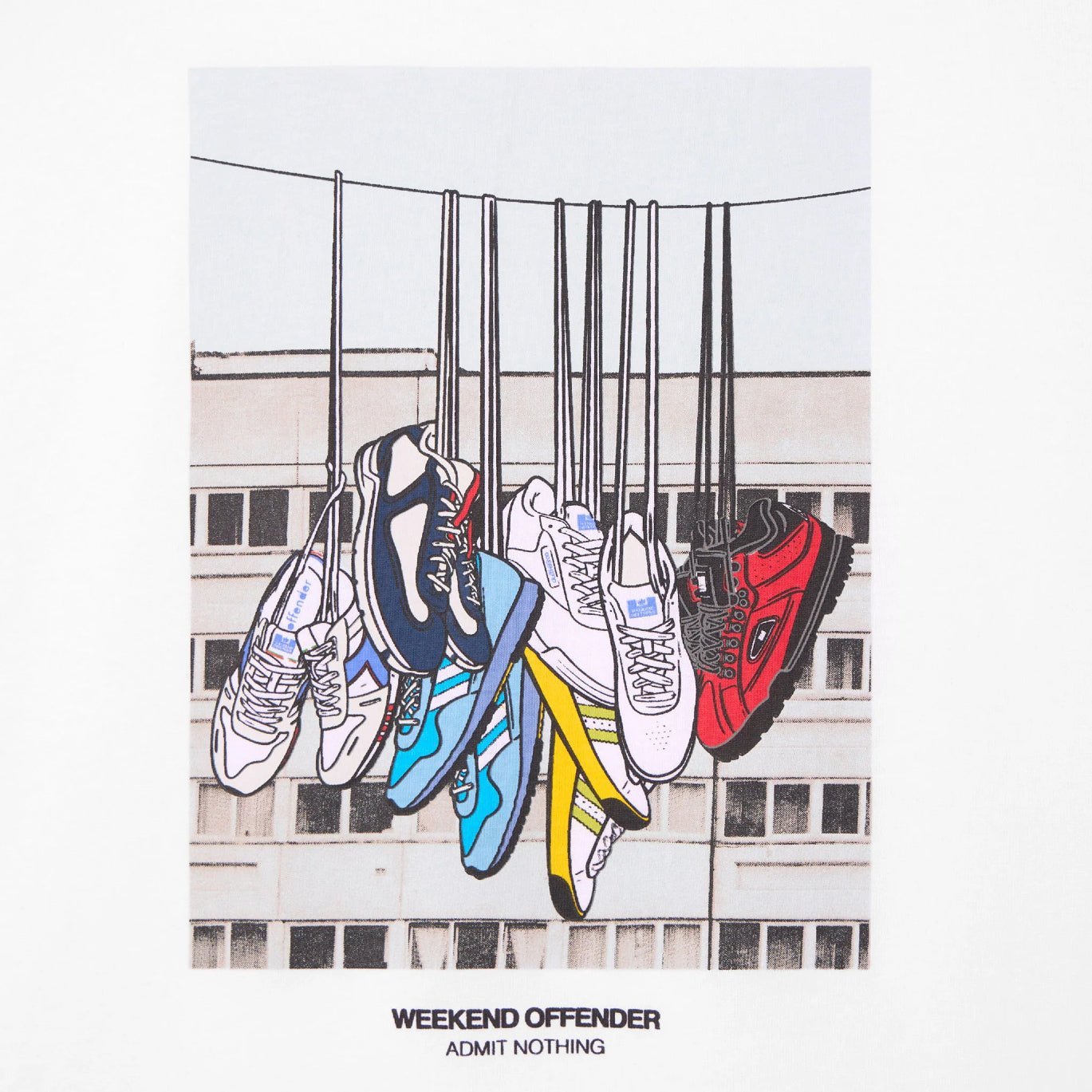 Weekend Offender Battle Lines T-Shirt - White - Escape Menswear