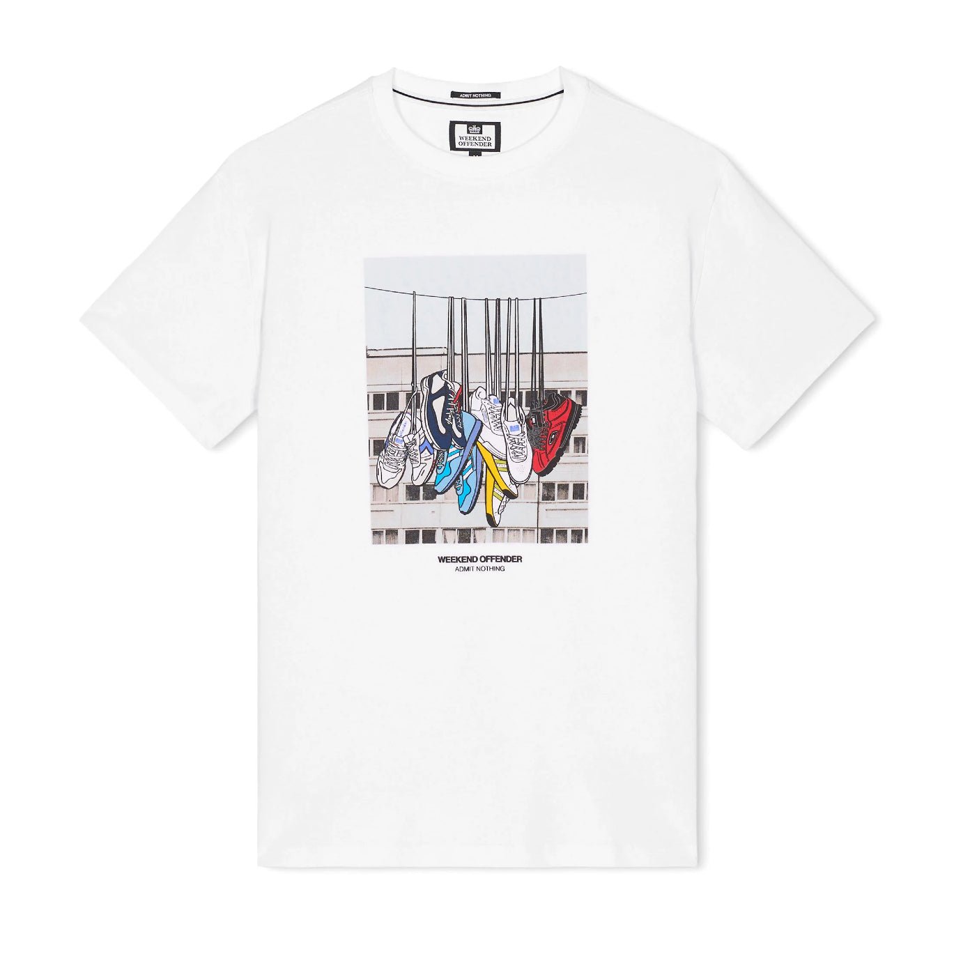 Weekend Offender Battle Lines T-Shirt - White - Escape Menswear