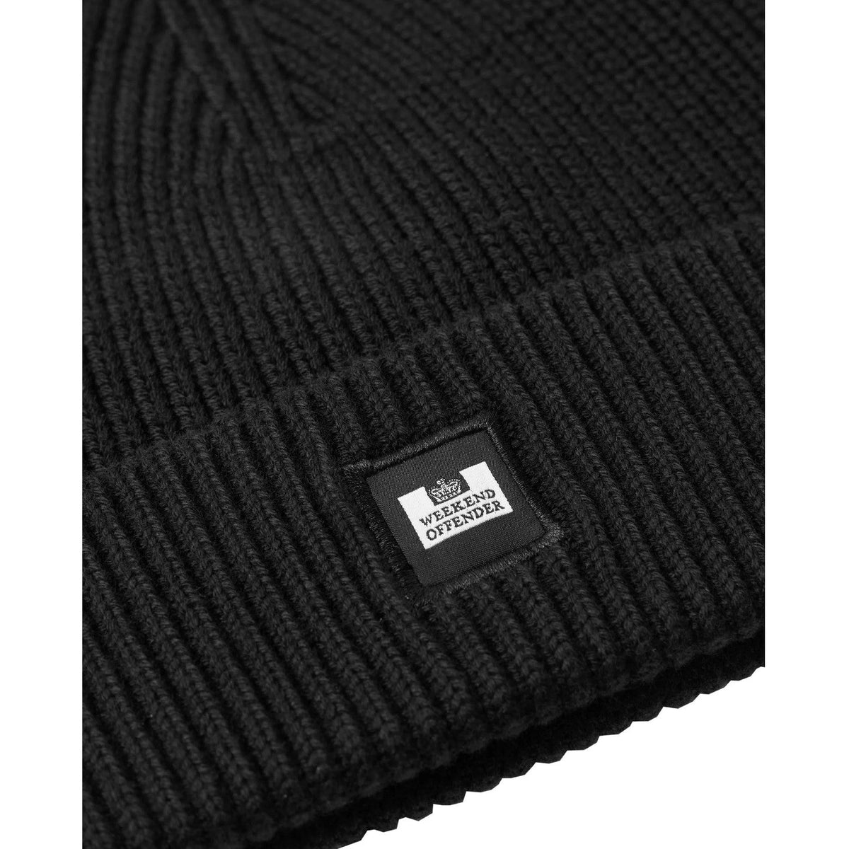 Weekend Offender Kettama Rib Knit Beanie - Black - Escape Menswear