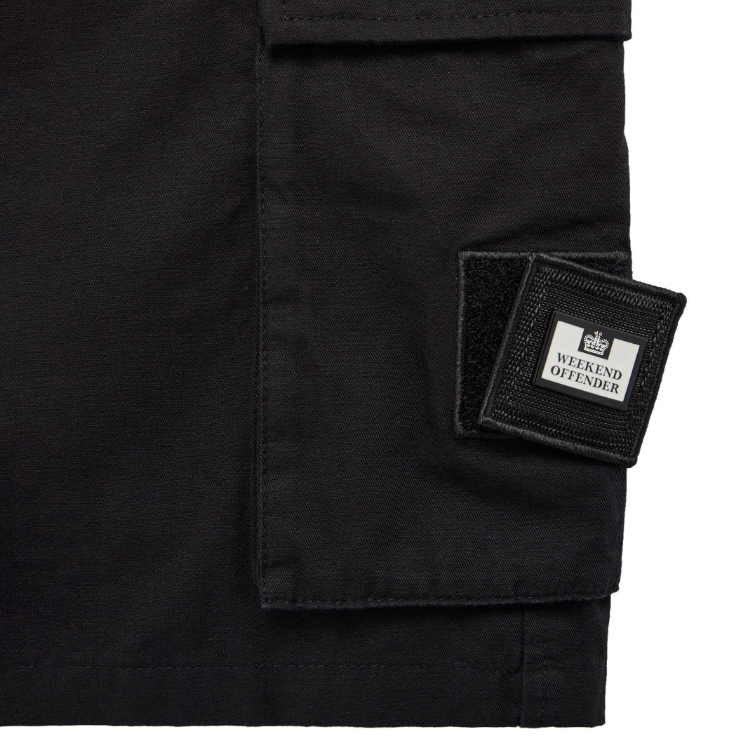 Weekend Offender Mascia Cargo Short - Black - Escape Menswear