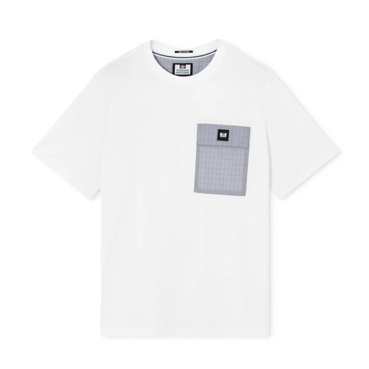 Weekend Offender Stiniva Ripstop T-Shirt - White/Smokey Grey - Escape Menswear