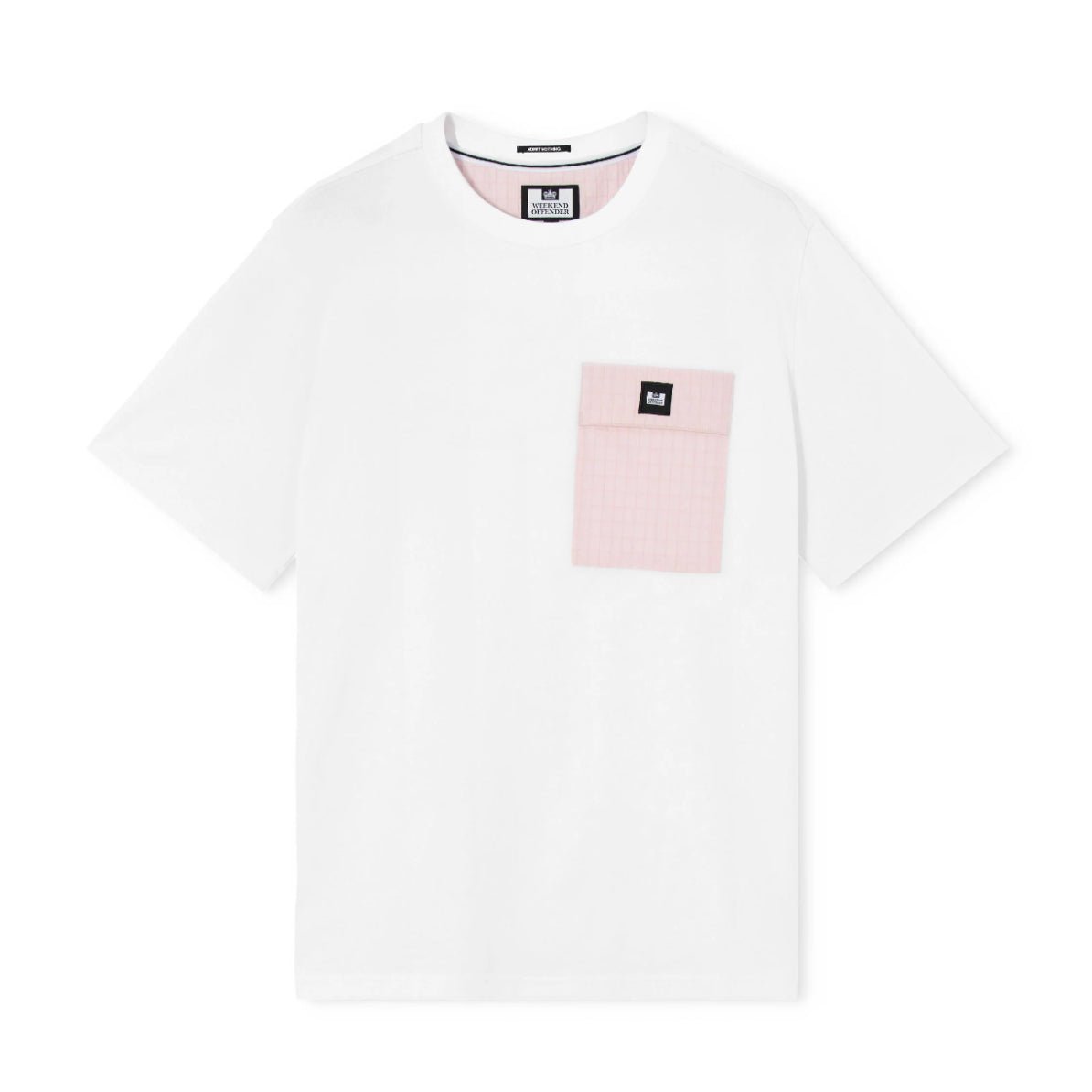 Weekend Offender Stiniva Ripstop T-Shirt - White/Soft Pink - Escape Menswear