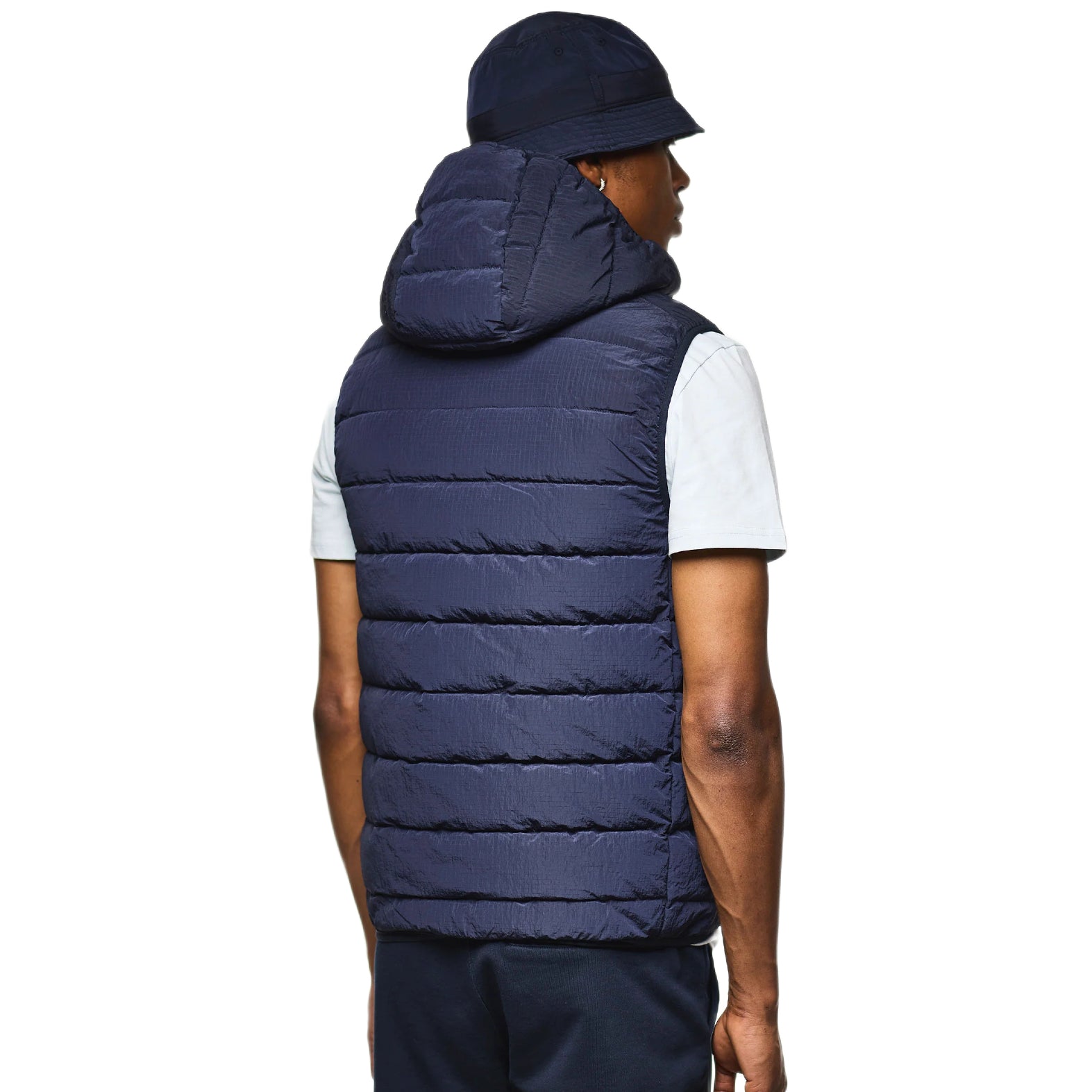 Weekend Offender Toronto Hooded Gilet - Navy - Escape Menswear