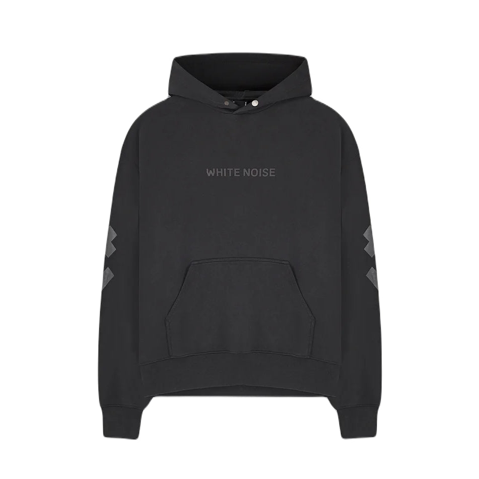 White Noise Chest Logo Hoodie - 900 Black - Escape Menswear