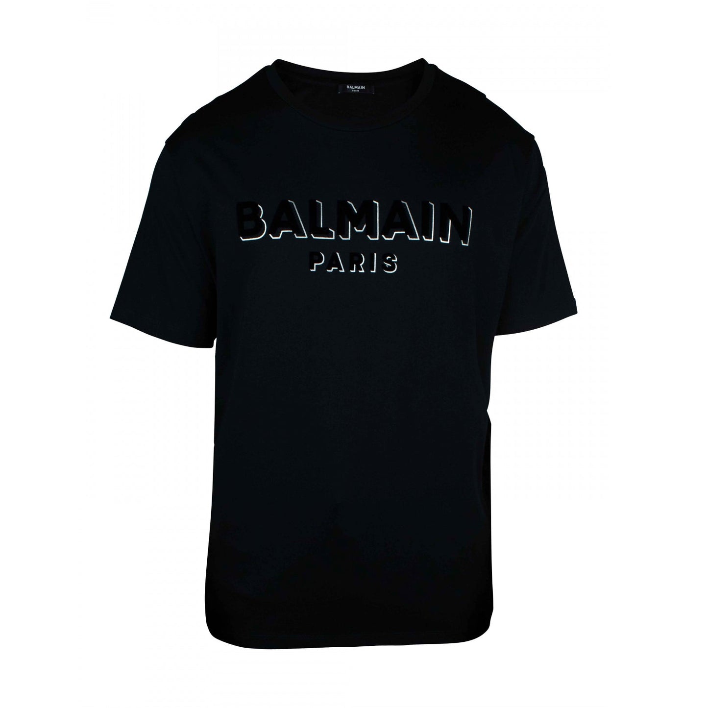 Balmain Textured Logo T-Shirt - EJO Blk/Blk/S - Escape Menswear