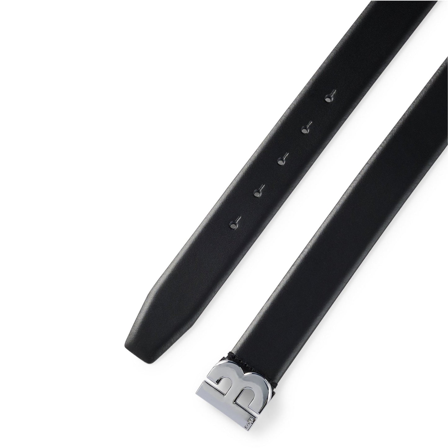 Boss Black 50471167 B Icon Belt - 001 Black/Silver - Escape Menswear