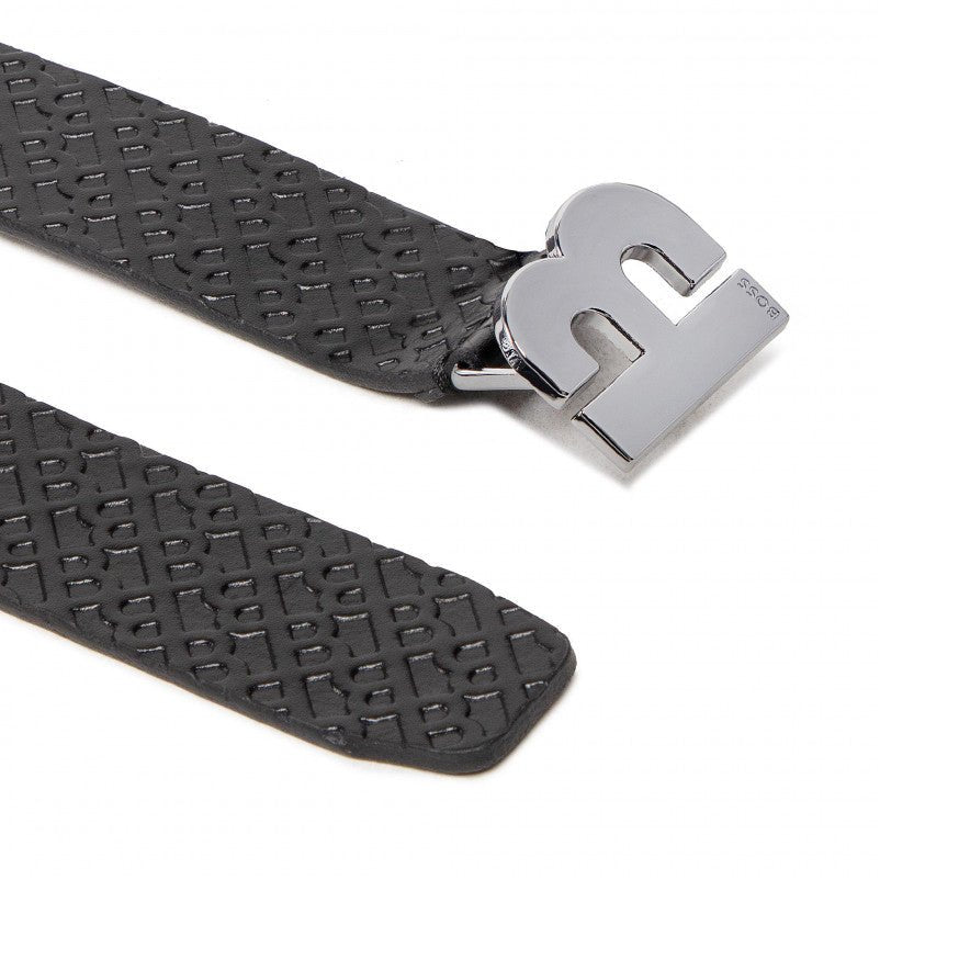 Boss Black 50480954 Monogram Belt - 001 Black - Escape Menswear