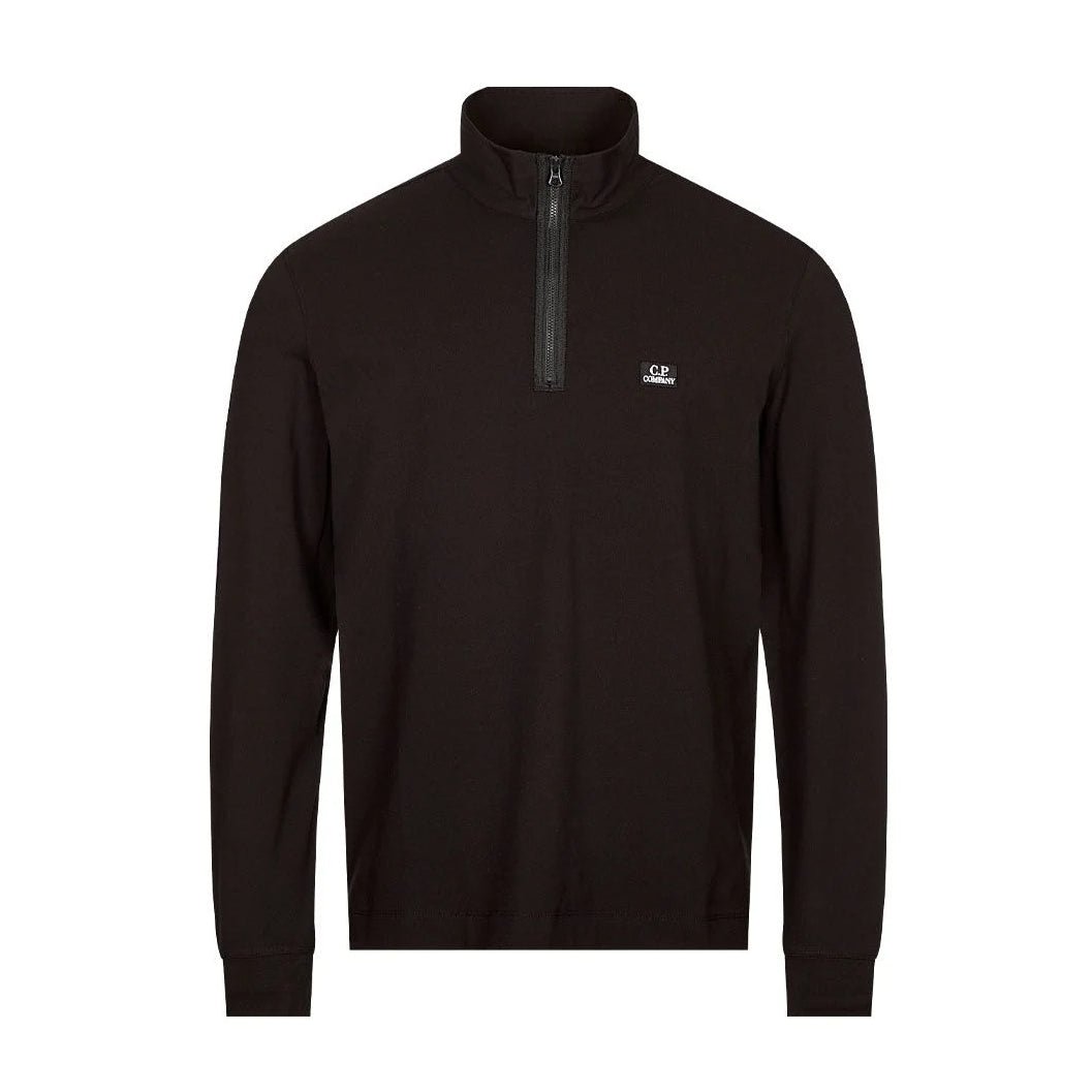 C.P. Company 1/4 Zip Polo - 999 Black - Escape Menswear