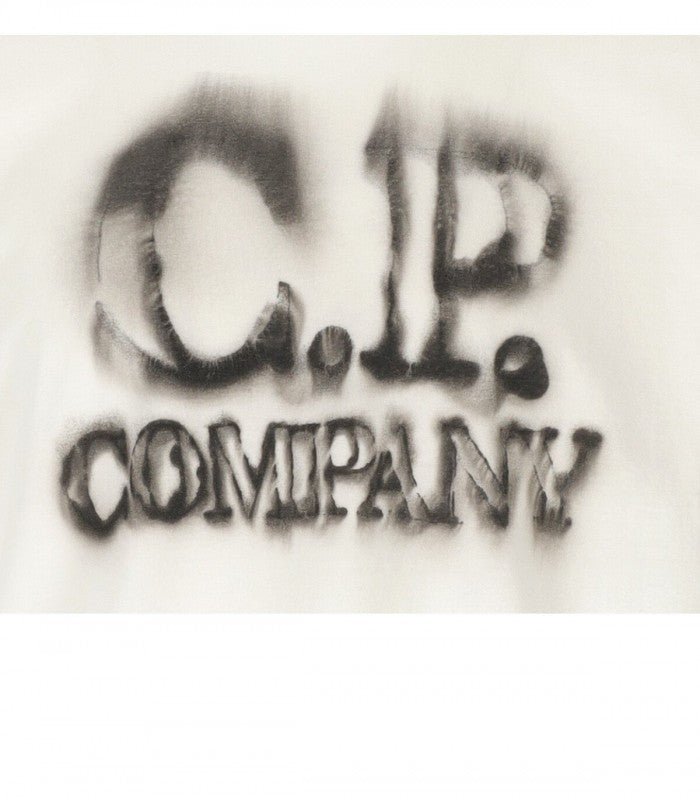 C.P. Company 14CMTS348A Blurry Logo T-Shirt - 103 White - Escape Menswear