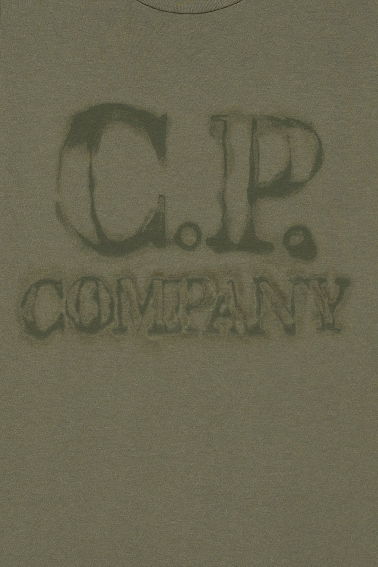 C.P. Company 14CMTS348A Blurry Logo T-Shirt - 648 Bronze Green - Escape Menswear