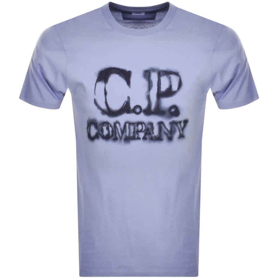 C.P. Company 14CMTS348A Blurry Logo T-Shirt - 750 Cosmic Sky - Escape Menswear