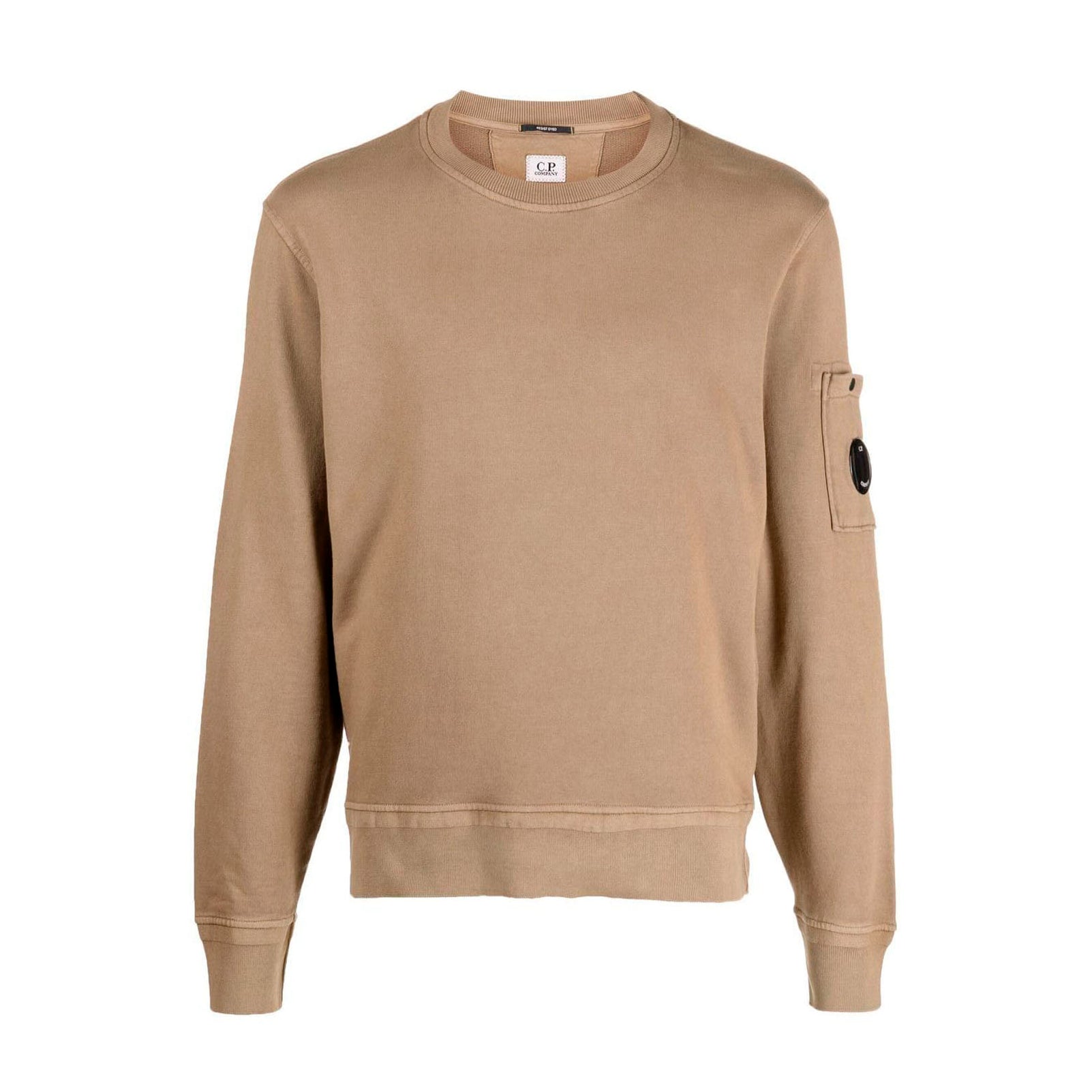 CP Company Brushed Diagonal Fleece Lens Sweatshirt - 339 Lead Grey - Escape Menswear