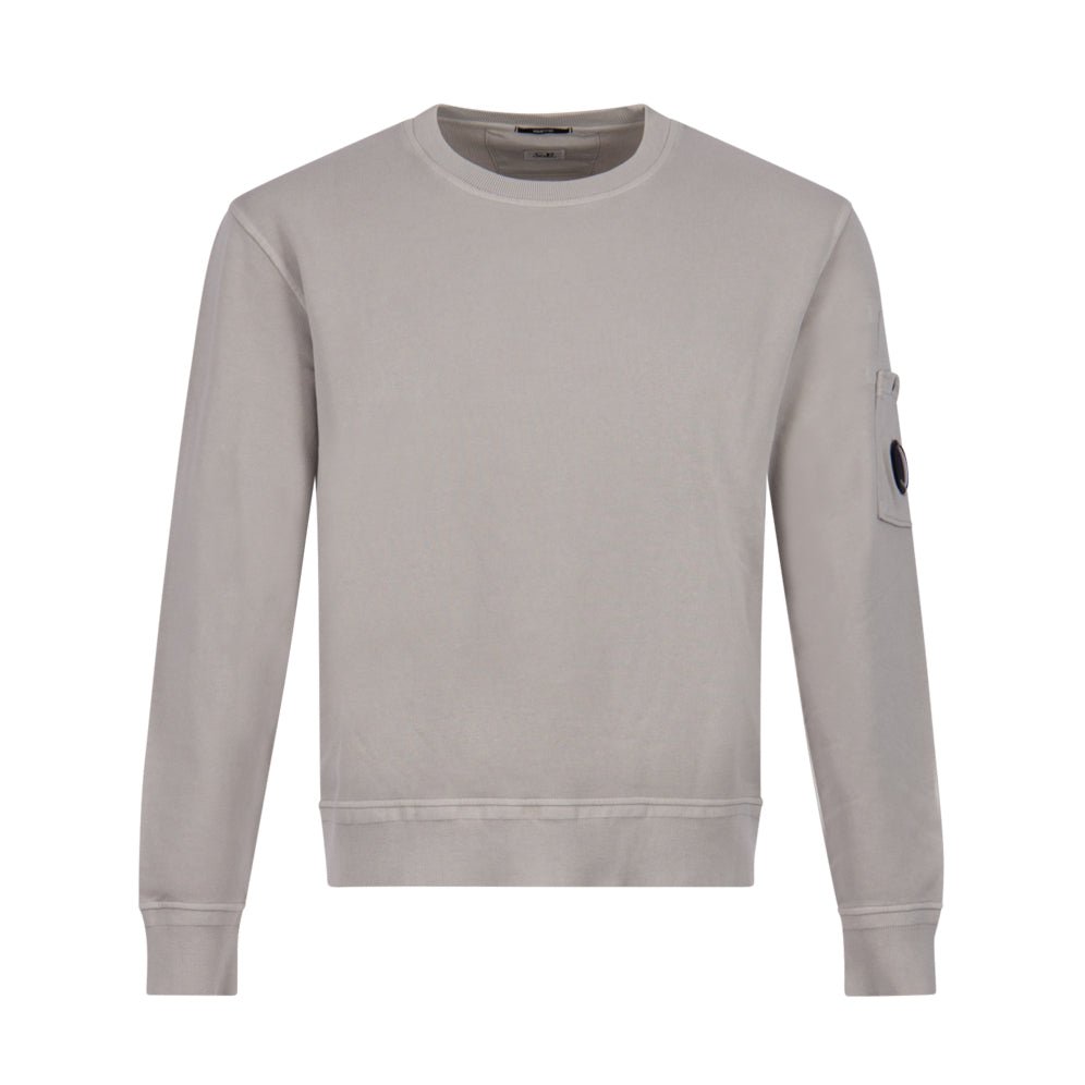 CP Company Brushed Diagonal Fleece Lens Sweatshirt - 936 Flint Gry - Escape Menswear