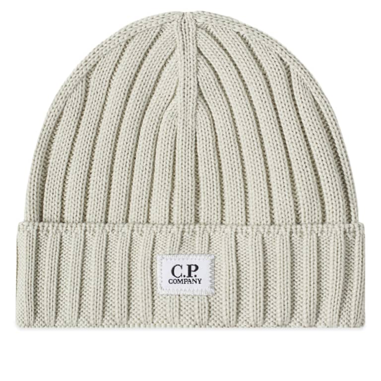 C.P. Company CMAC120A Patch Logo Beanie - 118 Green - Escape Menswear