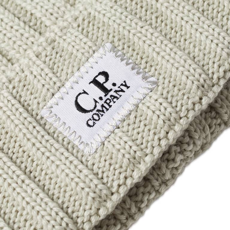 C.P. Company CMAC120A Patch Logo Beanie - 118 Green - Escape Menswear