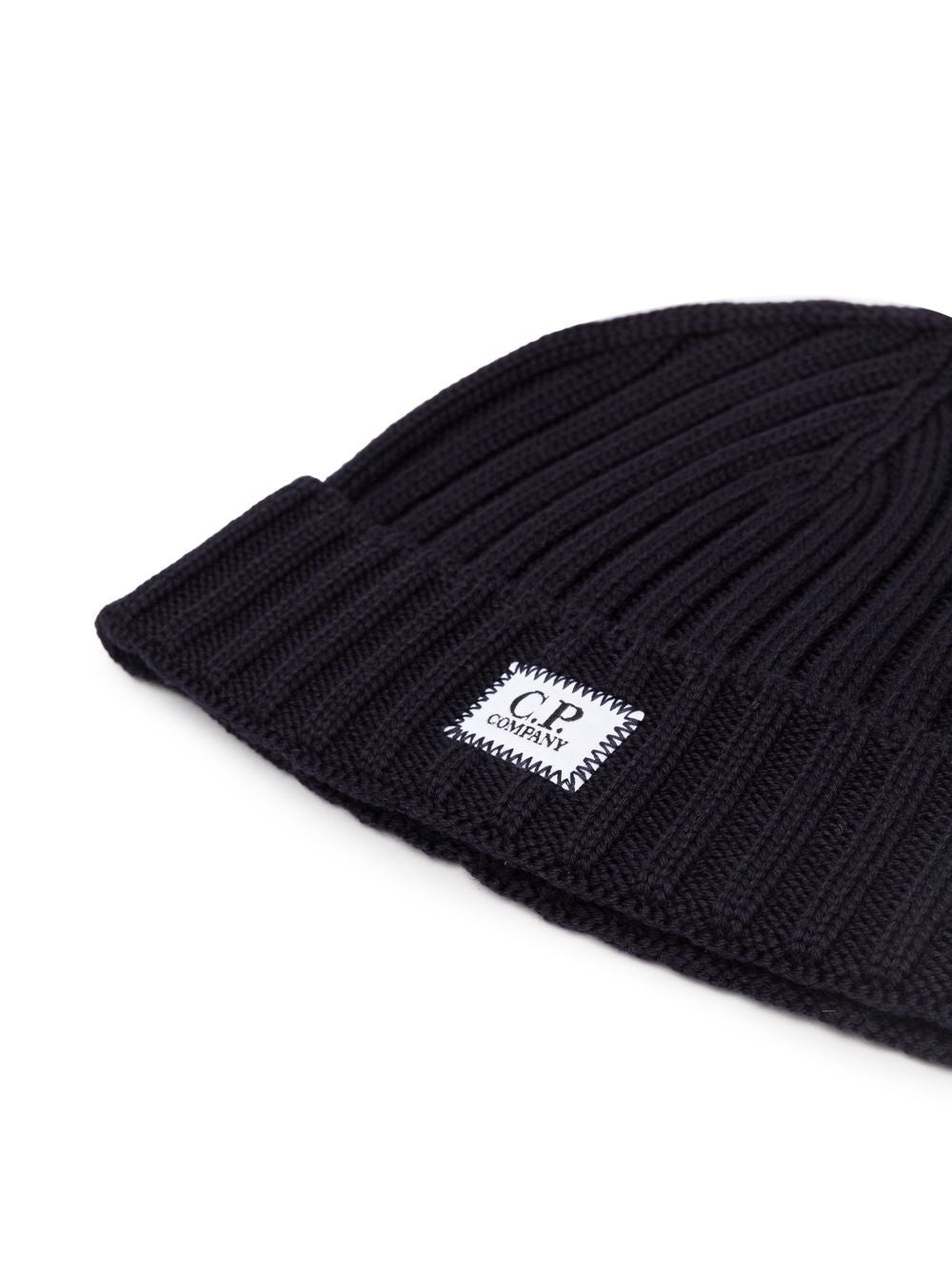 C.P. Company CMAC120A Patch Logo Beanie - 888 Navy - Escape Menswear