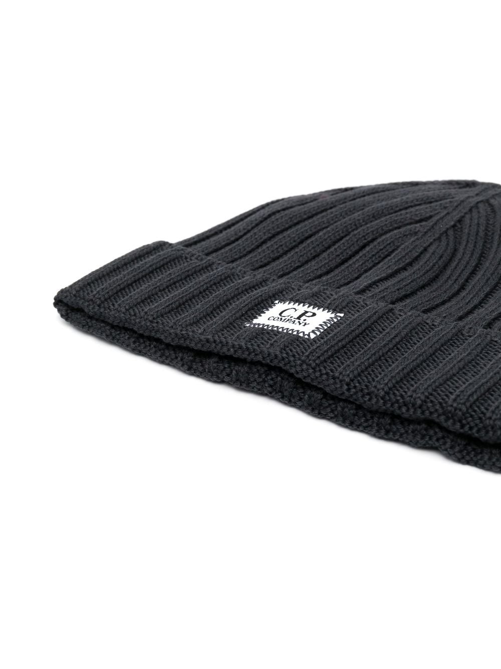 C.P. Company CMAC120A Patch Logo Beanie - 968 Fog Grey - Escape Menswear