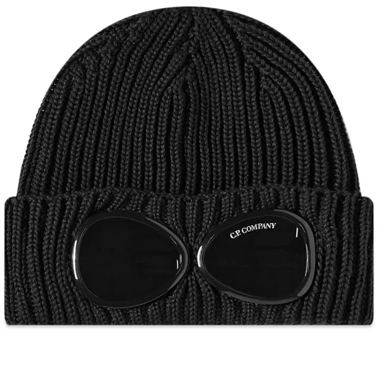 C.P. Company CMAC122A Goggle Beanie - 999 Black - Escape Menswear