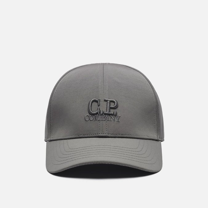 C.P. Company CMAC211A Chrome-R Logo Cap - 939 Metal Grey - Escape Menswear