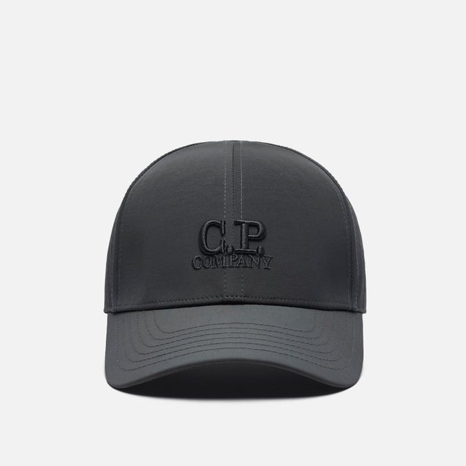 C.P. Company CMAC211A Chrome-R Logo Cap - 985 Raven Grey - Escape Menswear