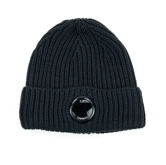 C.P. Company CMAC272A Wool Lens Beanie - 968 Fog Grey - Escape Menswear