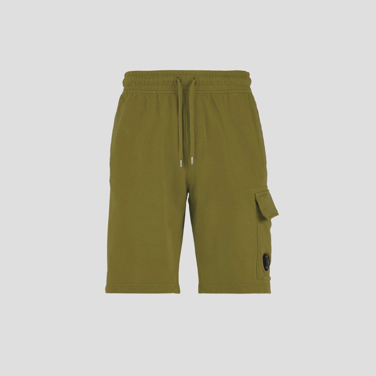 C.P. Company CMSB021A Light Fleece Cargo Shorts - 698 Green Moss - Escape Menswear