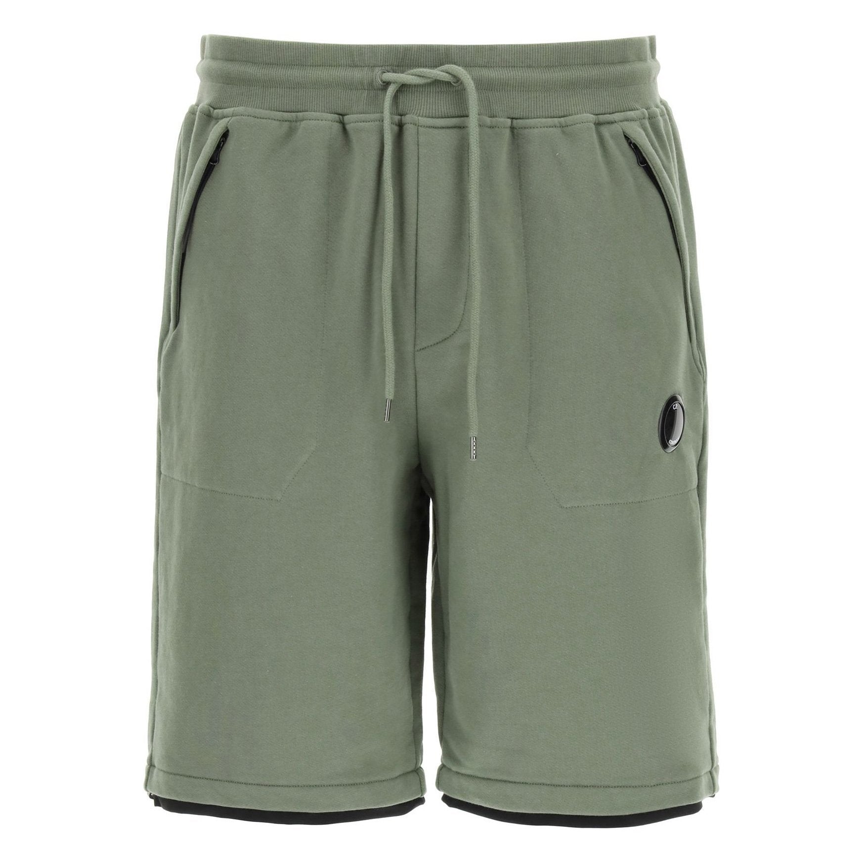 C.P. Company CMSB129A Diagonal Raised Lens Shorts - 668 Green - Escape Menswear