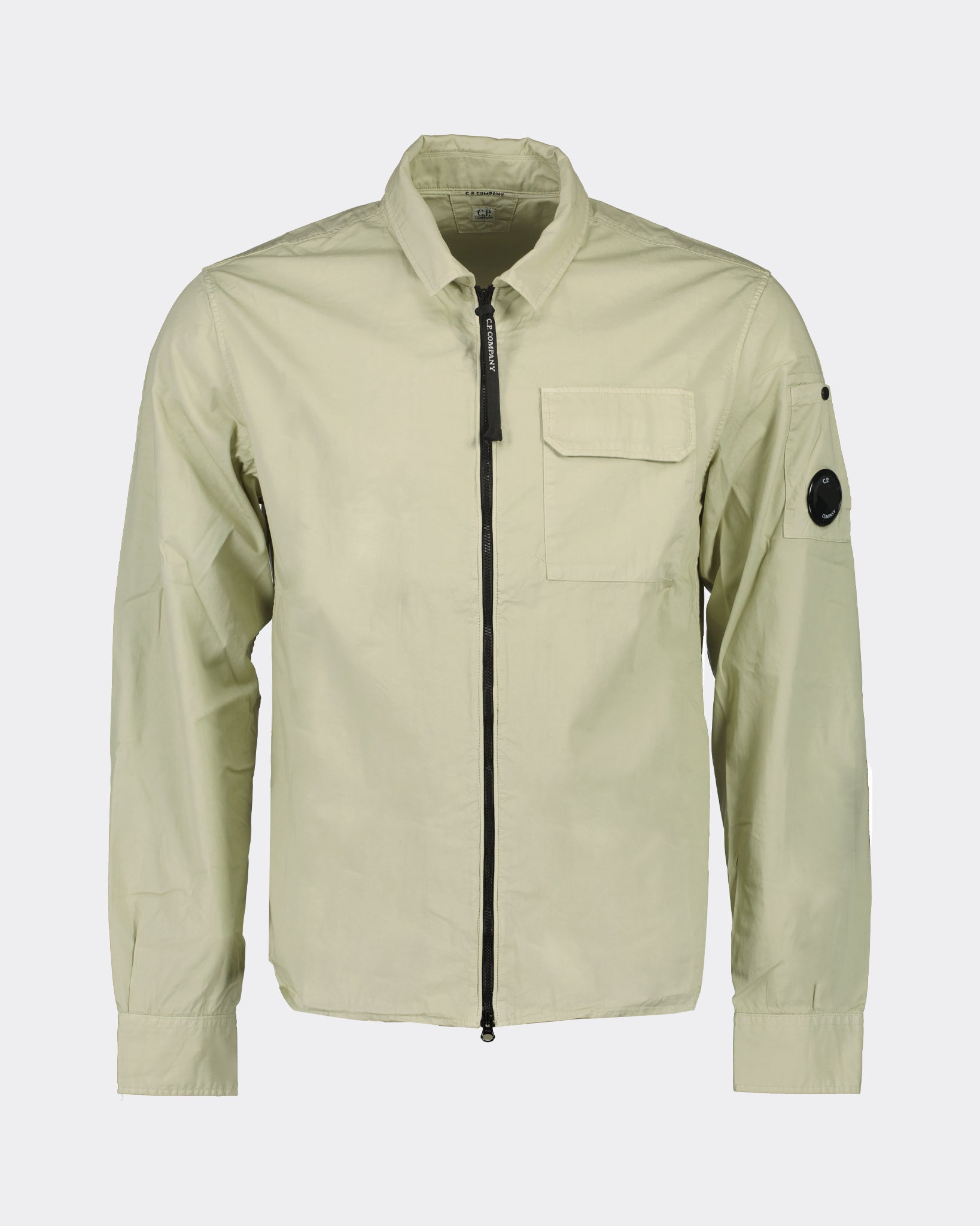 C.P. Company CMSH158A Gabardine Zip Overshirt - 118 Light Khaki - Escape Menswear