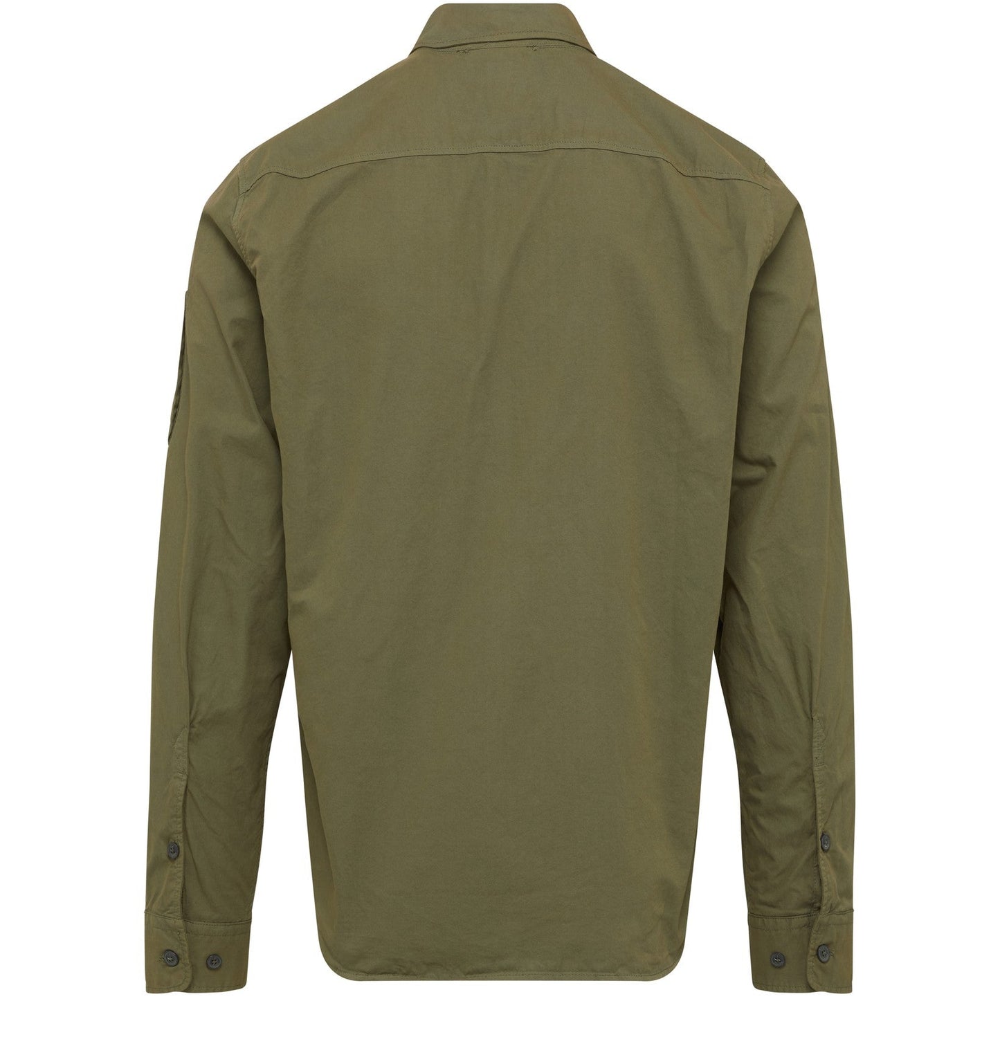 C.P. Company CMSH158A Gabardine Zip Overshirt - 669 Thyme Green - Escape Menswear