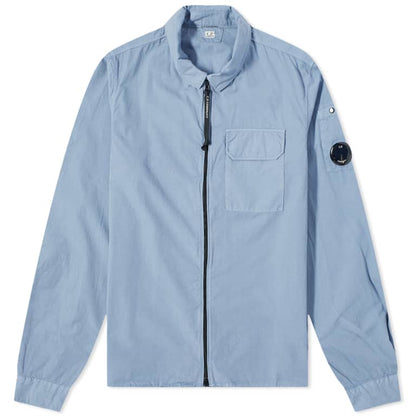 C.P. Company CMSH158A Gabardine Zip Overshirt - 843 Infinity Blue - Escape Menswear