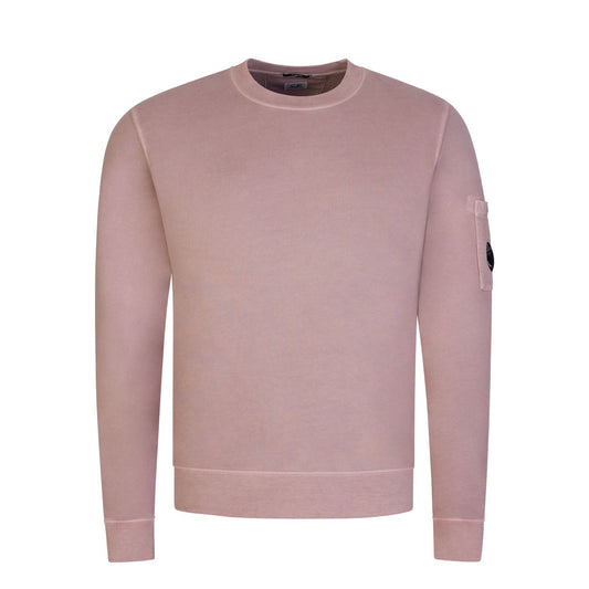 C.P. Company CMSS008A Brushed Emerized Diagonal Fleece Sweatshirt - 506 Pink - Escape Menswear