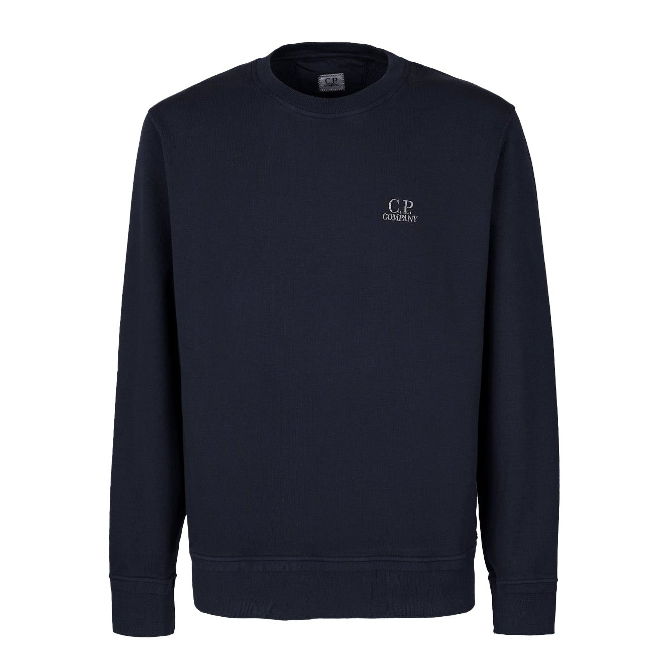 C.P. Company CMSS008B Cotton Fleece Logo Sweatshirt - 888 Navy - Escape Menswear