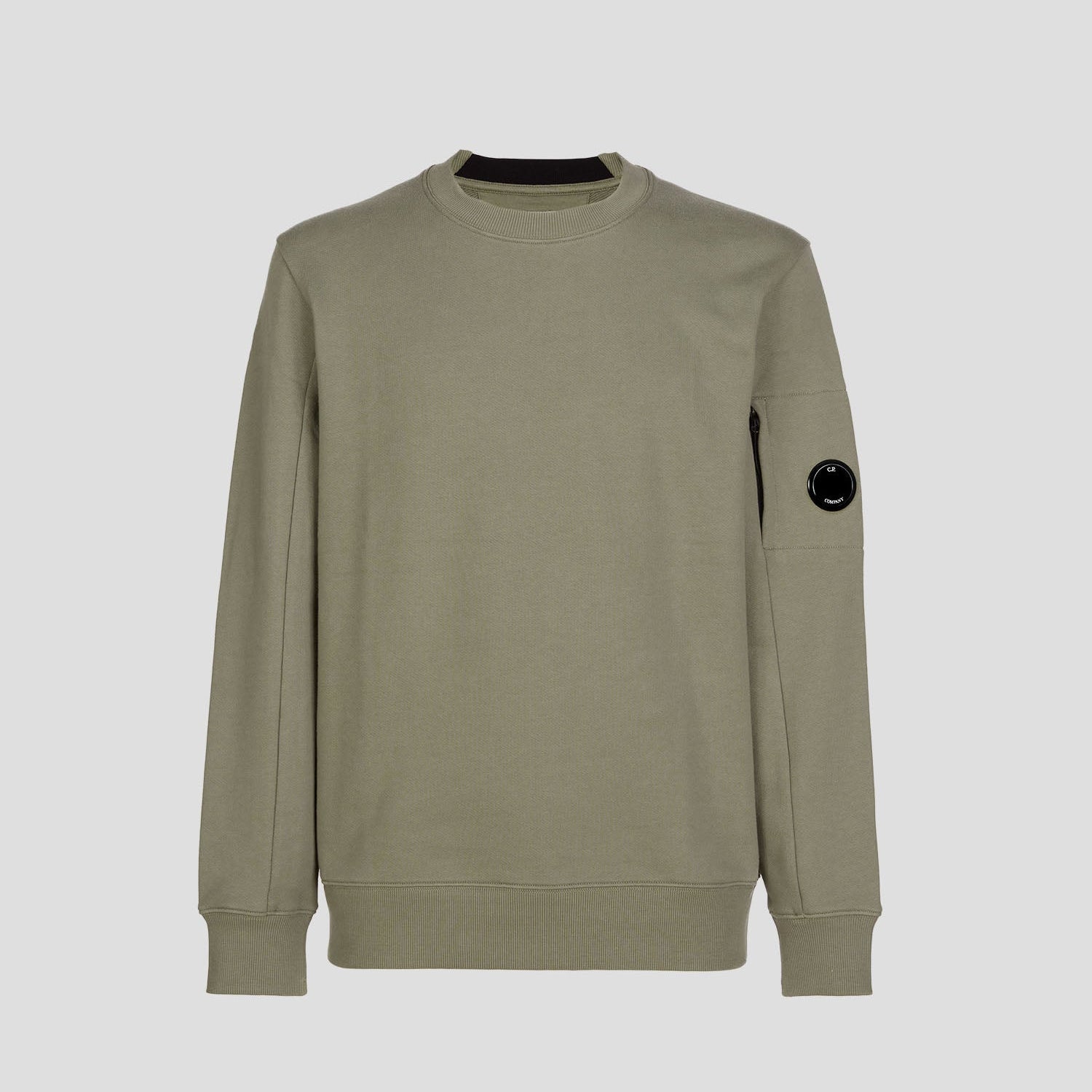 C.P. Company CMSS022A Diagonal Raised Fleece Sweatshirt - 322 Army Green - Escape Menswear