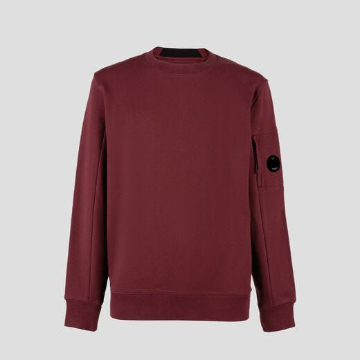 C.P. Company CMSS022A Diagonal Raised Fleece Sweatshirt - 589 Port Royal Red - Escape Menswear