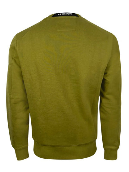 C.P. Company CMSS022A Diagonal Raised Fleece Sweatshirt - 698 Green Moss - Escape Menswear