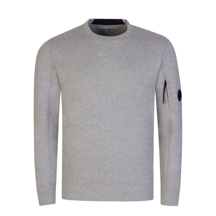 C.P. Company CMSS022A Diagonal Raised Fleece Sweatshirt - M93 Grey - Escape Menswear