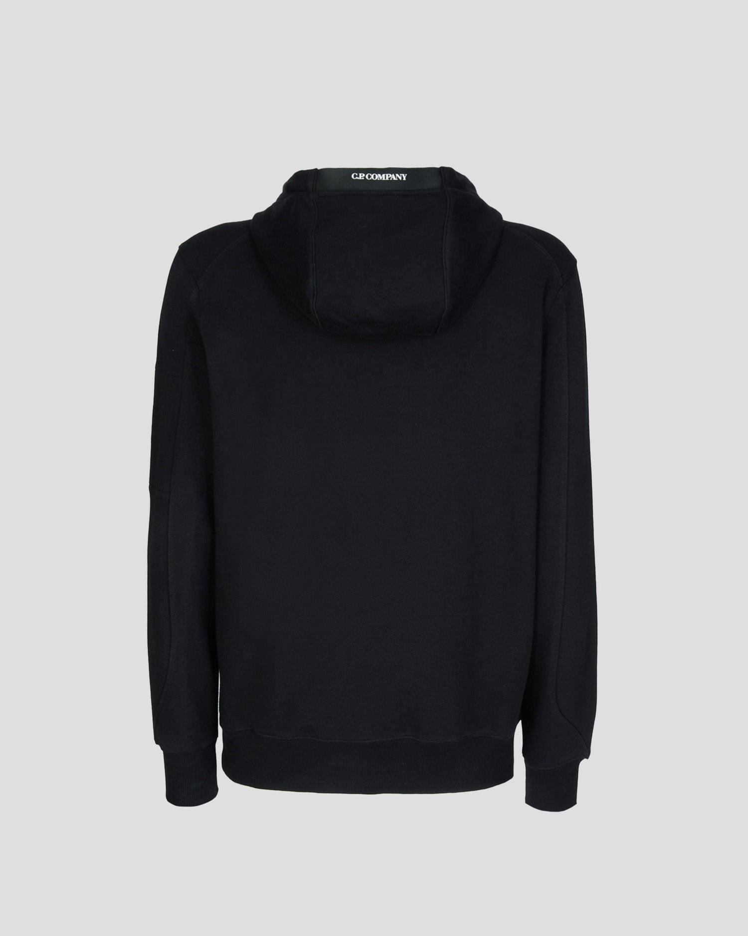 C.P. Company CMSS056A Diagonal Raised Fleece Hoodie - 999 Black - Escape Menswear
