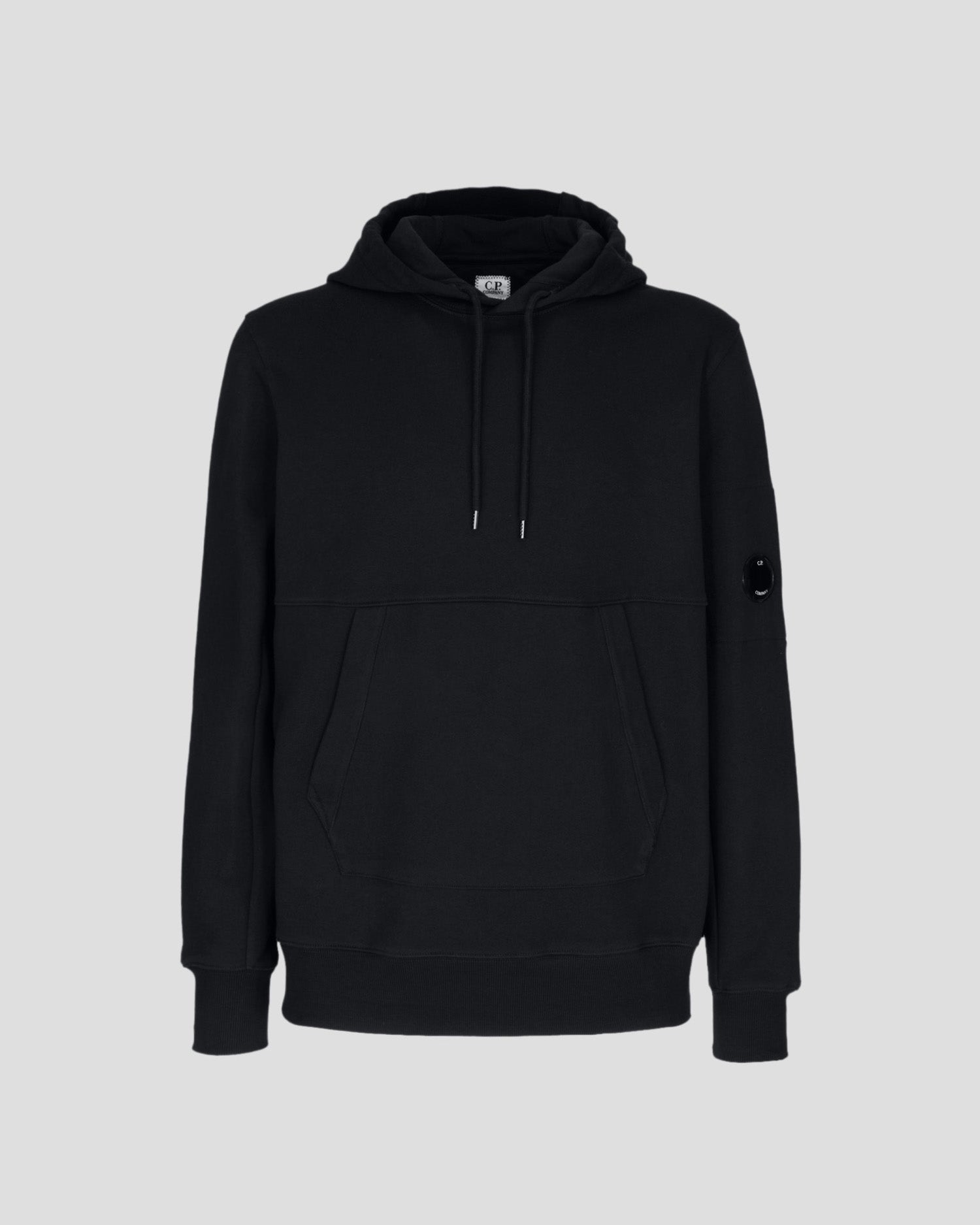 C.P. Company CMSS056A Diagonal Raised Fleece Hoodie - 999 Black - Escape Menswear