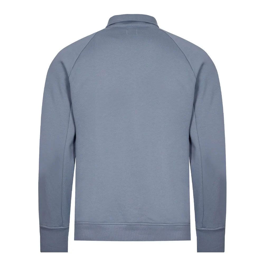 C.P. Company CMSS060A Polo Collar Diagonal Raised Fleece - 843 Infinity Blue - Escape Menswear