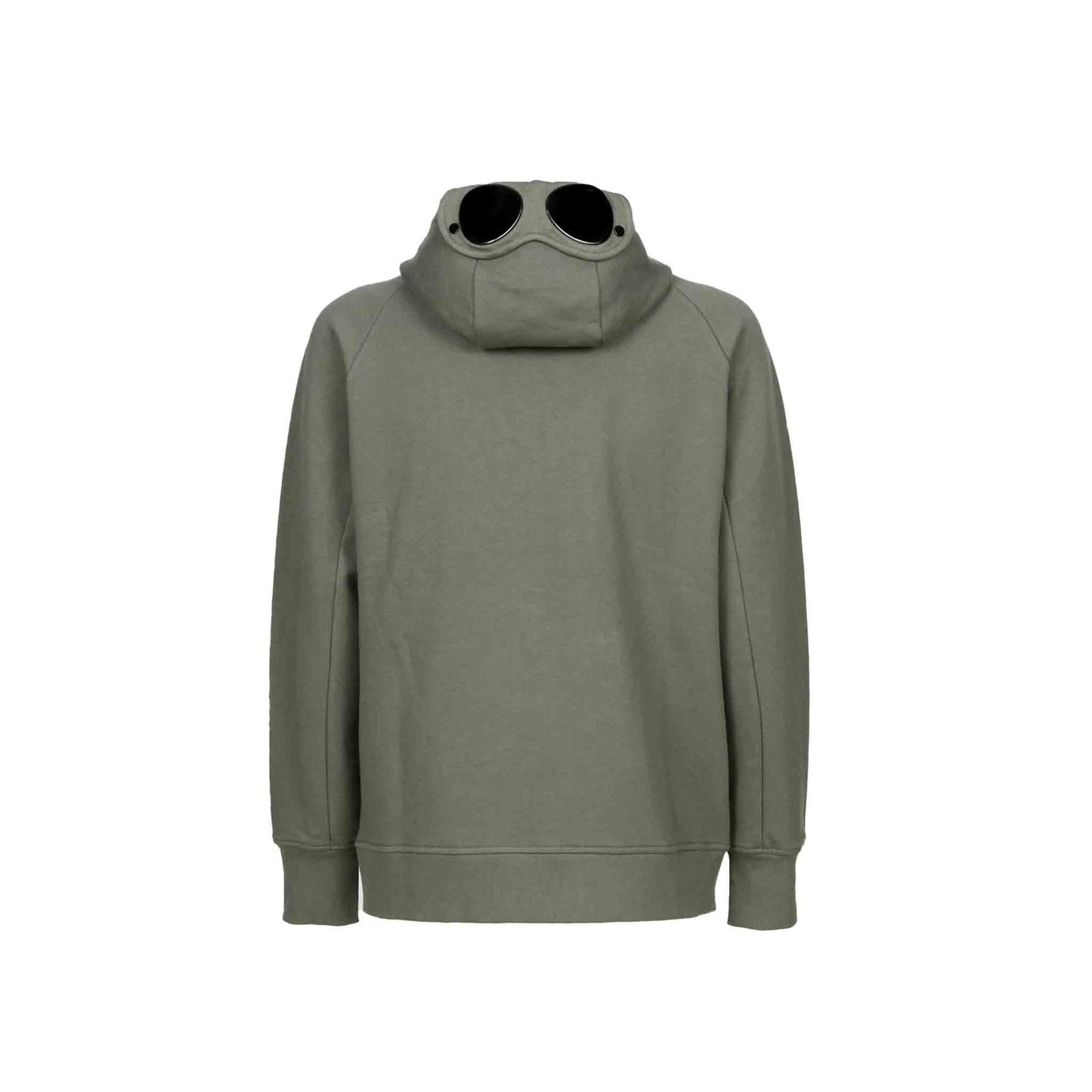 C.P. Company CMSS082A Diagonal Raised Fleece Zip Hoodie - 669 Thyme Green - Escape Menswear