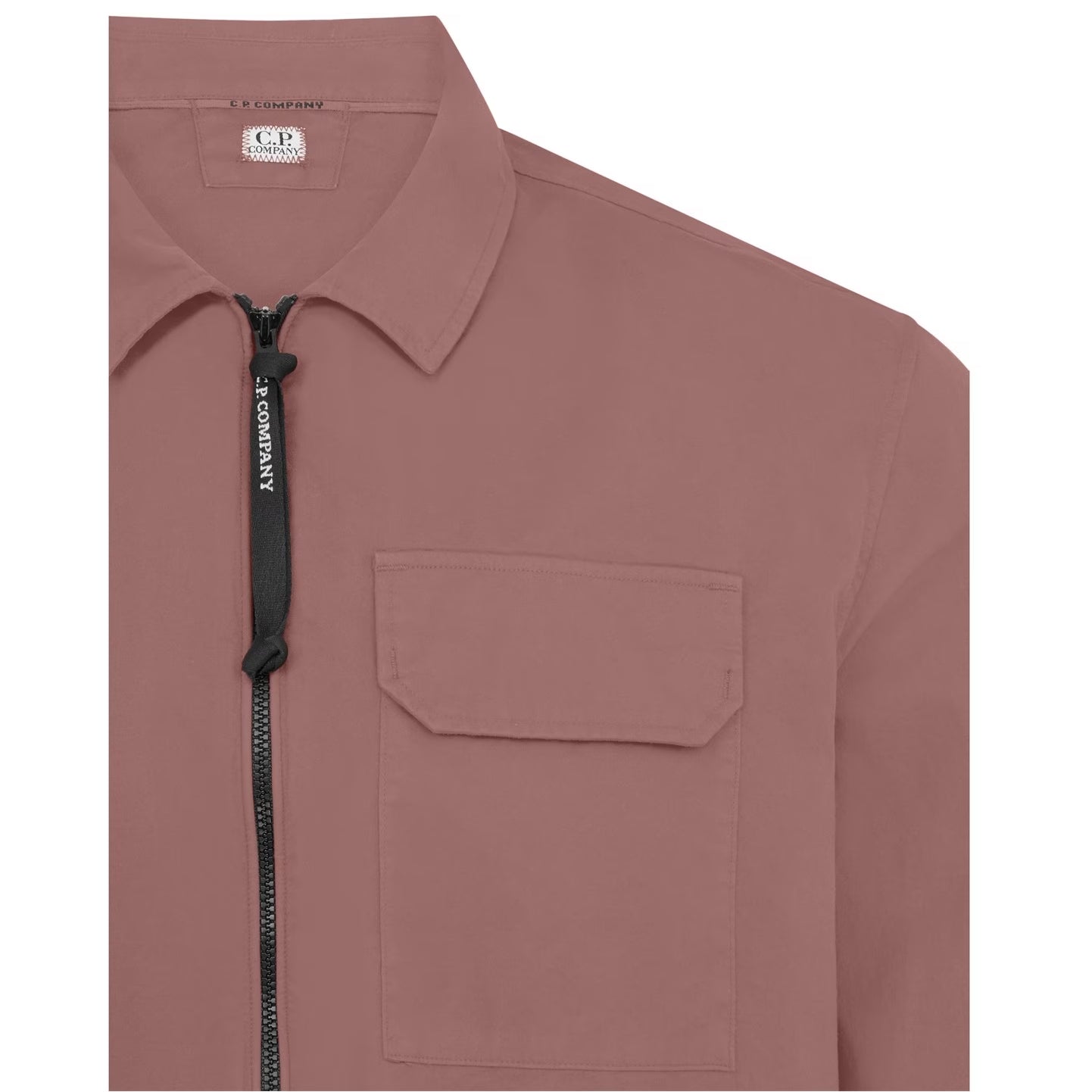 C.P. Company Gabardine Zipped Overshirt - 476 Cedar Wood Pink - Escape Menswear