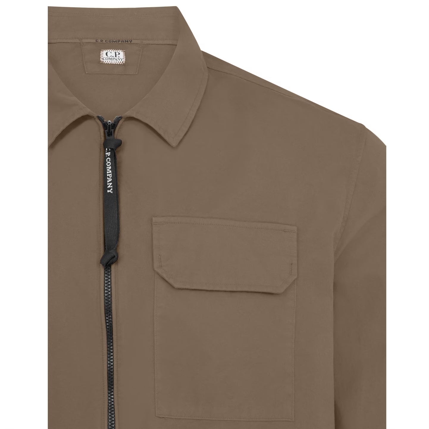 C.P. Company Gabardine Zipped Overshirt - 653 Butternut Brown - Escape Menswear