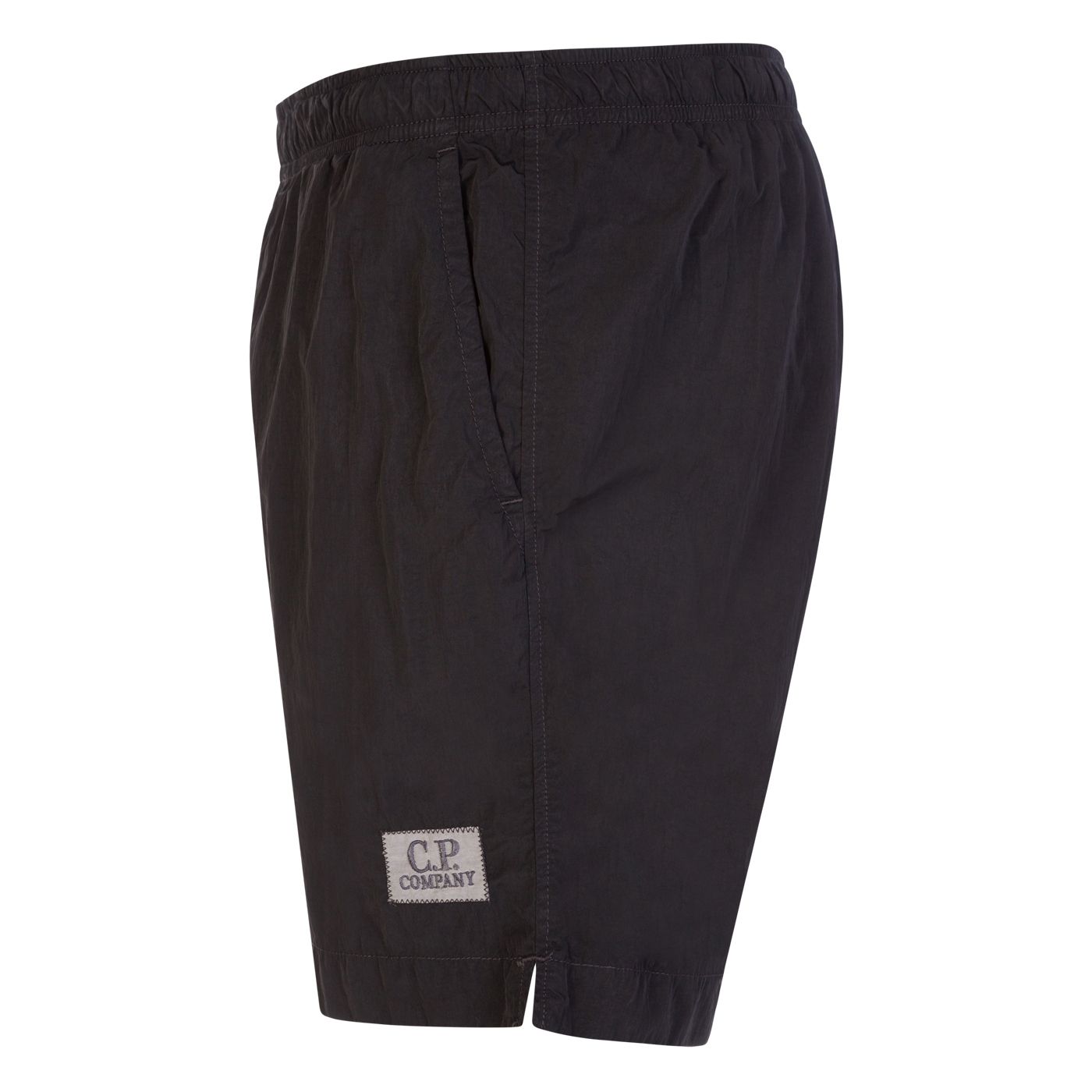 C.P. Company MBW005A Eco-Chrome R Logo Swim Shorts - 999 Black - Escape Menswear