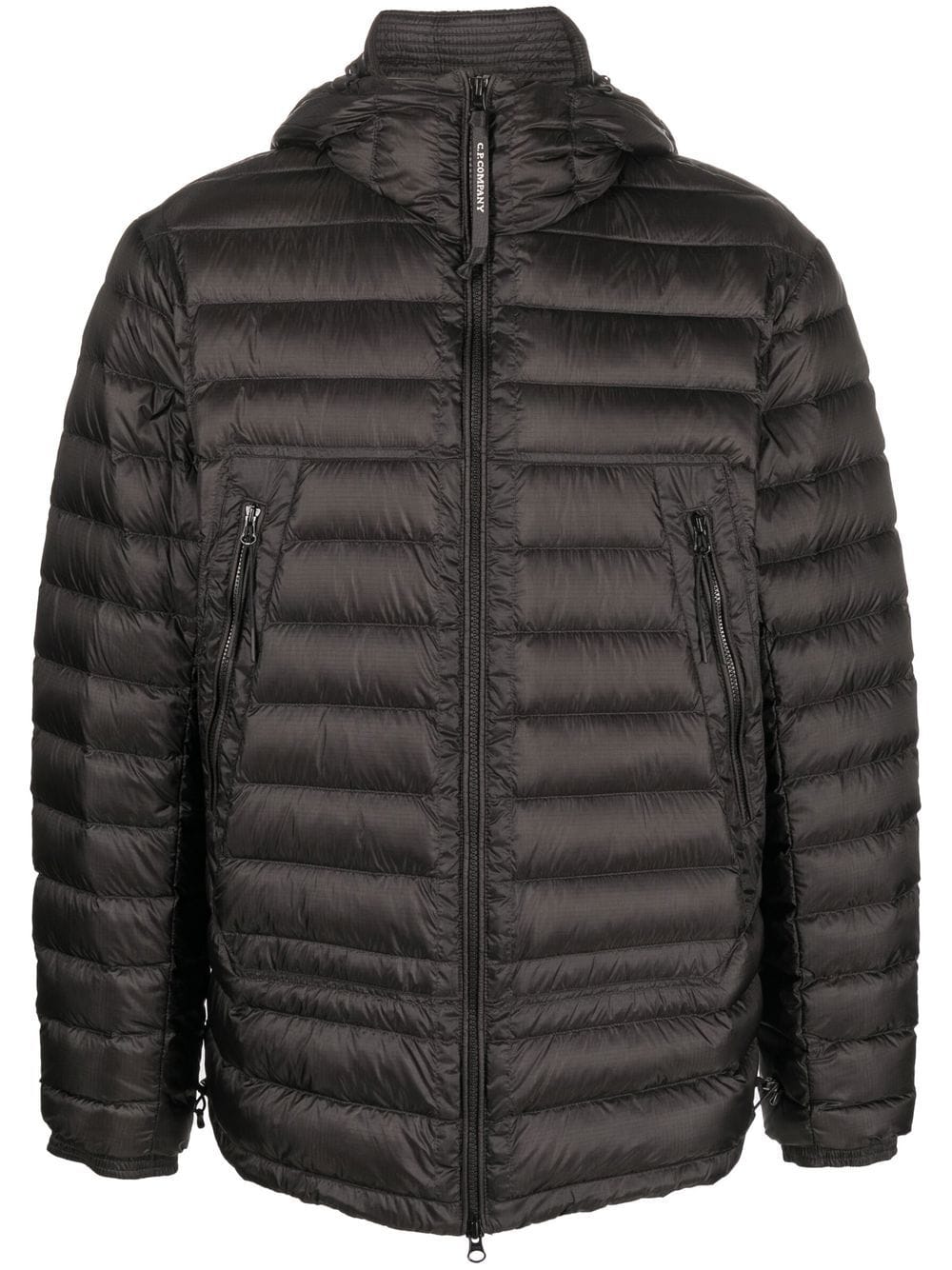 C.P. Company MOW168A DD Shell Down Hooded Jacket - 999 Black - Escape Menswear