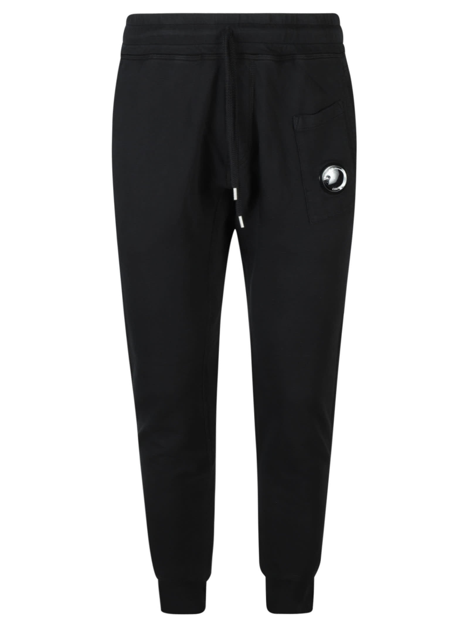C.P. Company MSP132A Light Fleece Lens Jogging Bottoms - 999 Black - Escape Menswear